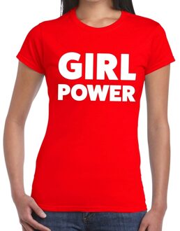 Bellatio Decorations Girl Power tekst t-shirt rood dames