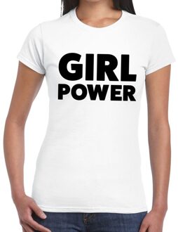 Bellatio Decorations Girl Power tekst t-shirt wit voor dames 2XL