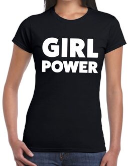 Bellatio Decorations Girl Power tekst t-shirt zwart dames 2XL