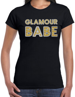 Bellatio Decorations Glamour Babe fun tekst t-shirt zwart voor dames 2XL