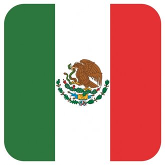 Bellatio Decorations Glas viltjes met Mexicaanse vlag 15 st Multi
