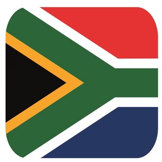 Bellatio Decorations Glas viltjes met Zuid afrikaanse vlag 15 st Multi