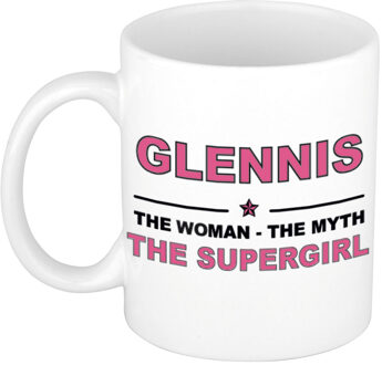 Bellatio Decorations Glennis cadeau mok - Woman Myth Supergirl - naam koffiemok - 300 ml - collega - moederdag