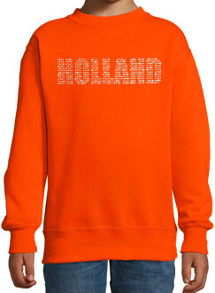 Bellatio Decorations Glitter Holland sweater oranje rhinestone steentjes voor kinderen Nederland supporter EK/ WK 106/116 (5-6 jaar)