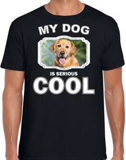 Bellatio Decorations Golden Retriever honden t-shirt my dog is serious cool zwart - heren - Golden Retrievers liefhebber cadeau shirt XL