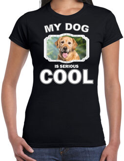 Bellatio Decorations Golden Retrievers honden t-shirt my dog is serious cool zwart - dames - Golden Retriever liefhebber cadeau shirt 2XL