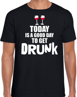 Bellatio Decorations Good day to get drunk shirt - Fun t-shirt zwart voor heren 2XL - Feestshirts Blauw