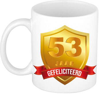 Bellatio Decorations Gouden wapen 53 jaar mok / beker - verjaardag/ jubileum