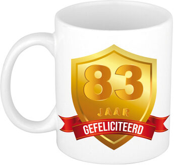Bellatio Decorations Gouden wapen 83 jaar mok / beker - verjaardag/ jubileum