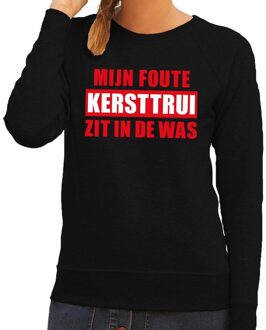 Bellatio Decorations Grappige tekst kersttrui in de was voor dames zwart 2XL (44) - kerst truien