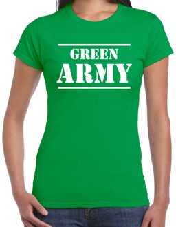 Bellatio Decorations Green army/Groene leger supporter/fan t-shirt groen voor dames - Milieu shirt S - Feestshirts