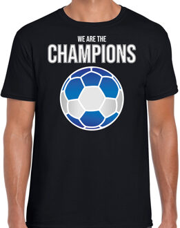 Bellatio Decorations Griekenland EK/ WK supporter t-shirt - we are the champions met Griekse voetbal - zwart - heren - kleding / shirt S
