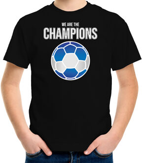 Bellatio Decorations Griekenland EK/ WK supporter t-shirt we are the champions met Griekse voetbal zwart kinderen