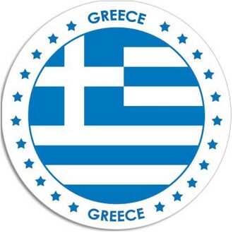 Bellatio Decorations Griekenland sticker rond 14,8 cm landen decoratie