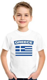 Bellatio Decorations Griekenland t-shirt met griekse vlag wit kinderen l (146-152)