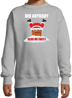 Bellatio Decorations Grijze Kersttrui / Kerstkleding Did anybody hear my fart voor kinderen 12-13 jaar (152/164) - kerst truien kind Grijs