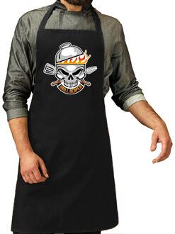 Bellatio Decorations Grill reaper bbq schort / keukenschort zwart heren