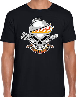 Bellatio Decorations Grill reaper t-shirt zwart - barbecue cadeau shirt voor heren - verjaardag / vaderdag kado 2XL