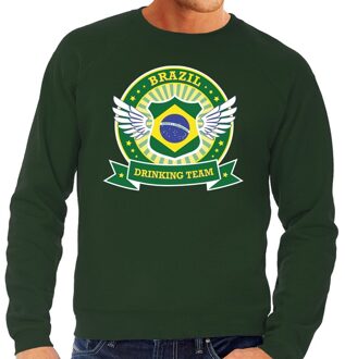 Bellatio Decorations Groen Brazil drinking team sweater heren L