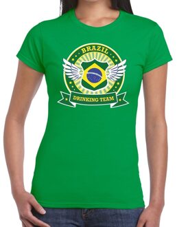 Bellatio Decorations Groen Brazil drinking team t-shirt dames XS