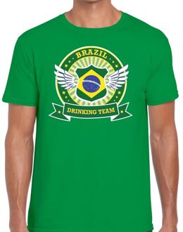 Bellatio Decorations Groen Brazil drinking team t-shirt heren 2XL