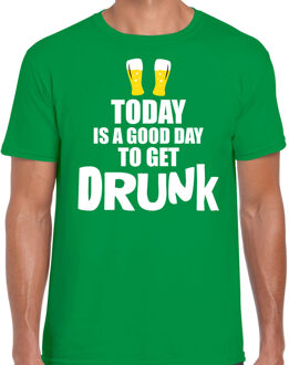 Bellatio Decorations Groen fun t-shirt good day to get drunk - heren - St Patricks day - festival shirt