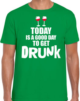 Bellatio Decorations Groen fun t-shirt good day to get drunk voor heren