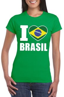 Bellatio Decorations Groen I love Brazilie fan shirt dames 2XL