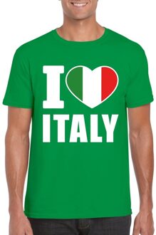 Bellatio Decorations Groen I love Italie fan shirt heren 2XL