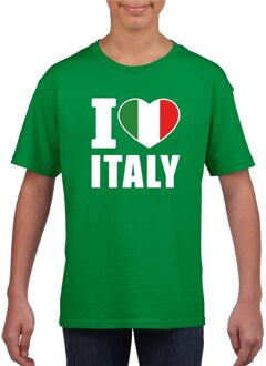 Bellatio Decorations Groen I love Italie fan shirt kinderen L (146-152)