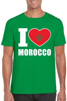Bellatio Decorations Groen I love Marokko fan shirt heren