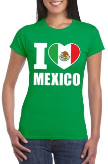 Bellatio Decorations Groen I love Mexico fan shirt dames XS