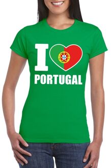 Bellatio Decorations Groen I love Portugal fan shirt dames 2XL