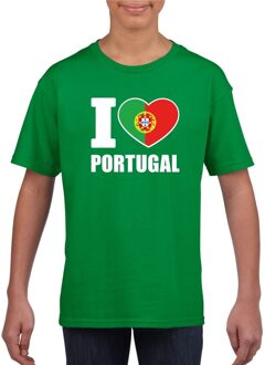 Bellatio Decorations Groen I love Portugal fan shirt kinderen L (146-152)