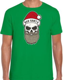 Bellatio Decorations Groen Kerst shirt/ Kerstkleding Bad Santa voor heren 2XL - kerst t-shirts