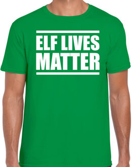 Bellatio Decorations Groen Kerstshirt / Kerstkleding Elf lives matter voor heren 2XL - kerst t-shirts