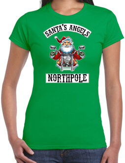 Bellatio Decorations Groen Kerstshirt / Kerstkleding Santas angels Northpole voor dames 2XL - kerst t-shirts