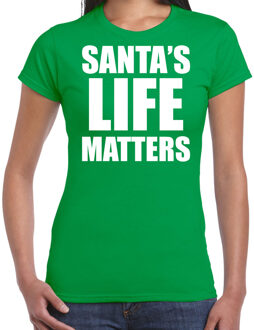 Bellatio Decorations Groen Kerstshirt / Kerstkleding Santas life matters voor dames XS - kerst t-shirts