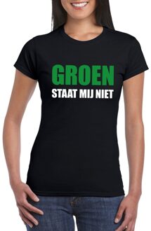 Bellatio Decorations Groen staat mij niet tekst t-shirt zwart voor dames
