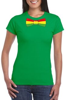 Bellatio Decorations Groen t-shirt met Limburgse vlag strik voor dames