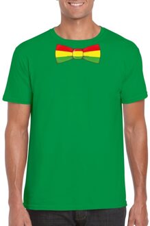 Bellatio Decorations Groen t-shirt met Limburgse vlag strik voor heren