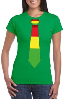 Bellatio Decorations Groen t-shirt met Limburgse vlag stropdas voor dames