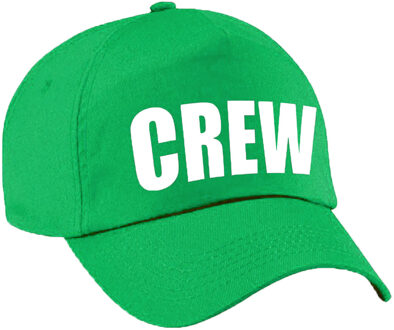 Bellatio Decorations Groene crew personeel team pet / baseball cap voor dames en heren - verkleedhoofddeksel