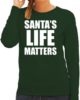 Bellatio Decorations Groene foute Kersttrui/ Kerstkleding Santas life matters voor dames 2XL - kerst truien