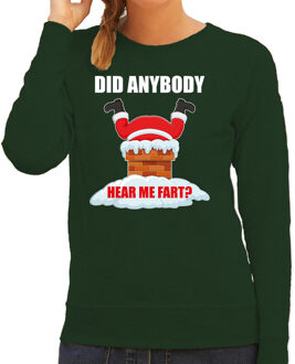 Bellatio Decorations Groene Kersttrui / Kerstkleding Did anybody hear my fart voor dames 2XL - kerst truien