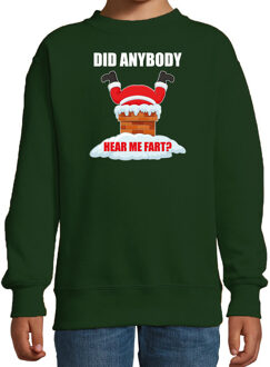 Bellatio Decorations Groene Kersttrui / Kerstkleding Did anybody hear my fart voor kinderen 3-4 jaar (98/104) - kerst truien kind