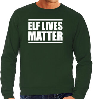 Bellatio Decorations Groene Kersttrui/ Kerstkleding Elf lives matter voor heren 2XL - kerst truien