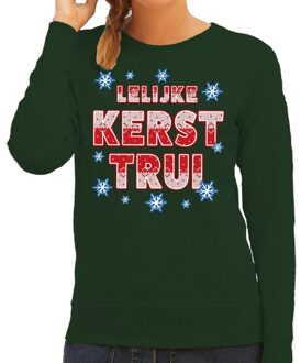 Bellatio Decorations Groene kersttrui / kerstkleding Lelijke kerst trui voor dames M (38) - kerst truien