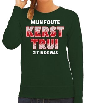 Bellatio Decorations Groene kersttrui / kerstkleding Mijn foute kerst trui zit in de was groen voor dames XL (42) - kerst truien