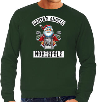 Bellatio Decorations Groene Kersttrui / Kerstkleding Santas angels Northpole voor heren 2XL - kerst truien